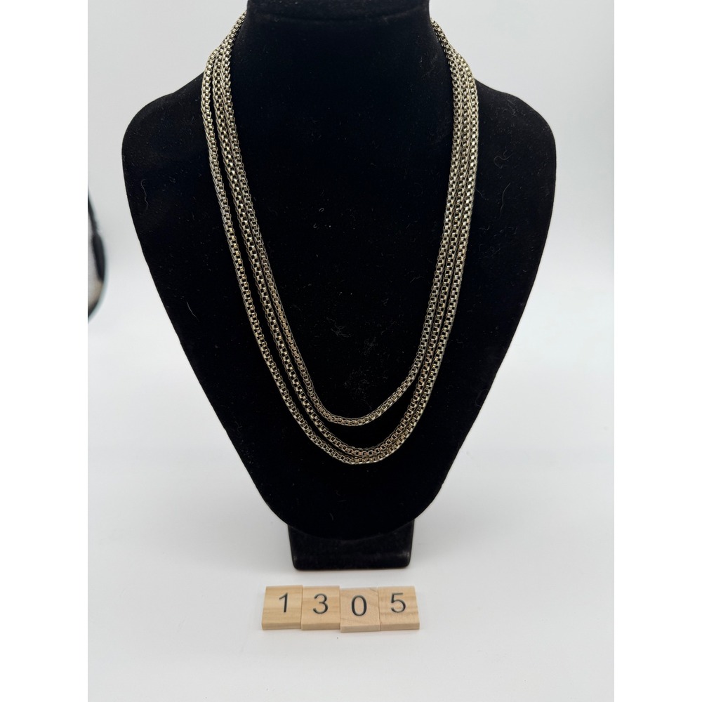 Layered Chain Necklace golden brassy Tone Fashion Costume‎ Jewelry Women's
